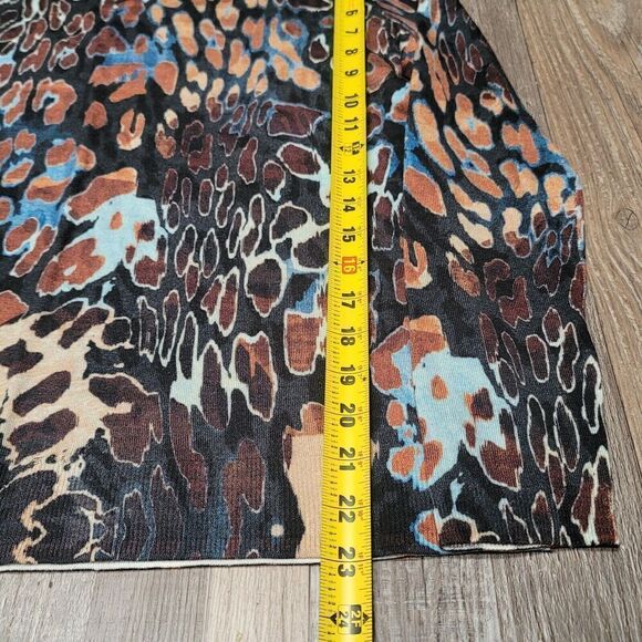 Talbots Sweater XS Gray Brown Blue 100% Merino Wool Abstract Pullover Womens - Picture 6 of 7